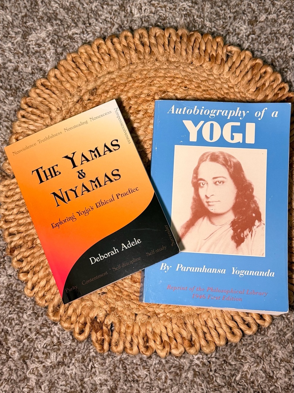 The Yamas & Niyamas + Autobiography of a Yogi - Orange & Blue Book Set